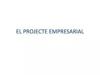 el projecte empresarial