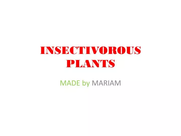 insectivorous plants