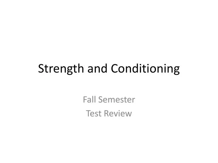 strength and conditioning