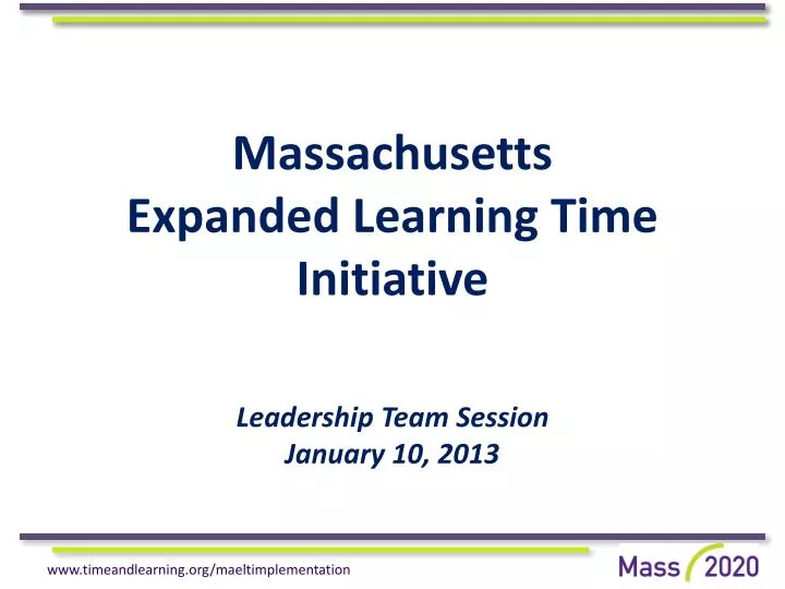 massachusetts expanded learning time initiative