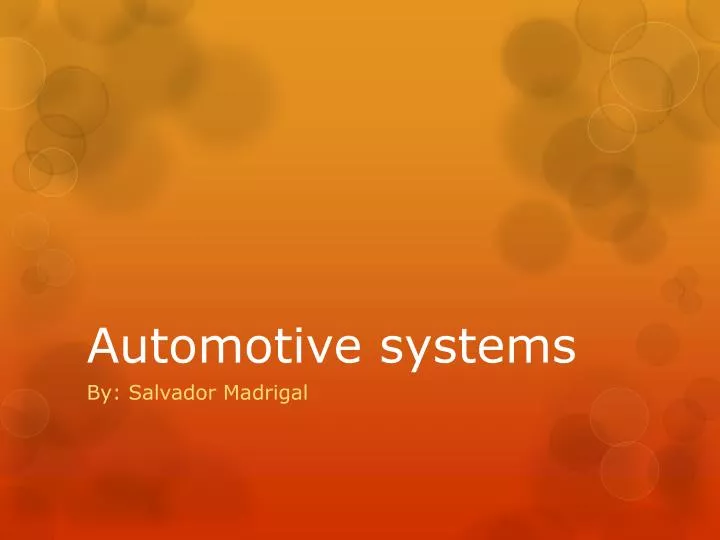 automotive systems