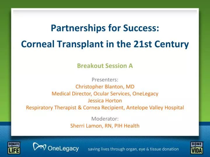 partnerships for success corneal transplant in the 21st century
