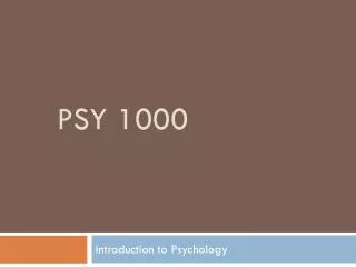 PSY 1000
