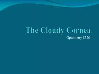 The Cloudy Cornea