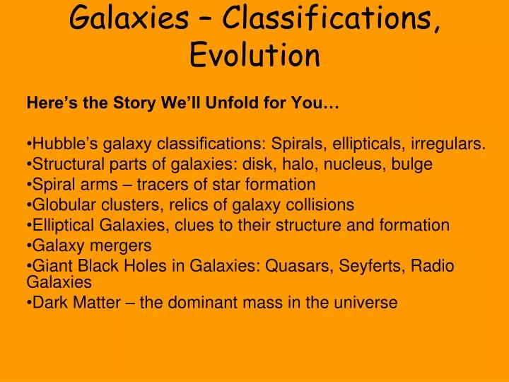 galaxies classifications evolution