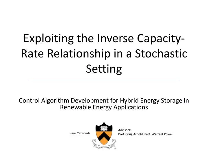 exploiting the inverse capacity rate relationship in a stochastic setting