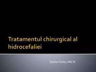 Tratamentul chirurgical al hidrocefaliei