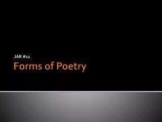 Forms of Poetry