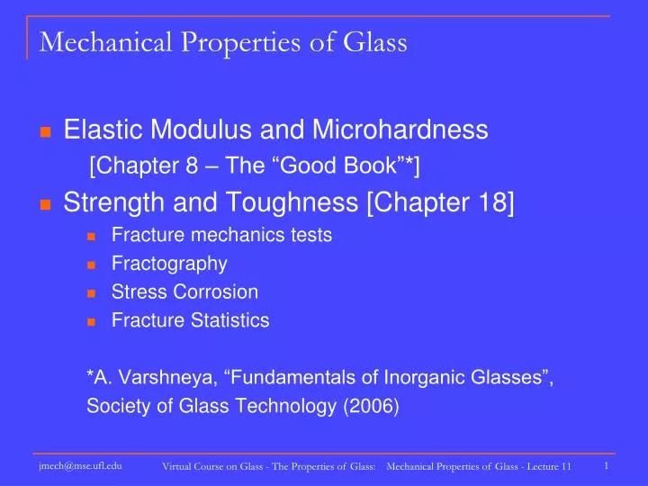 mechanical properties of glass