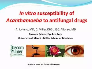In vitro susceptibility of Acanthamoeba to antifungal drugs