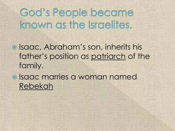 god s people became known as the israelites