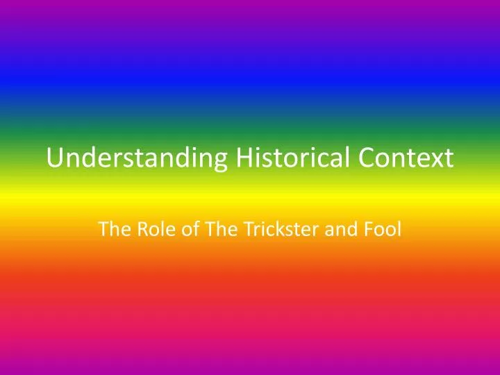 understanding historical context