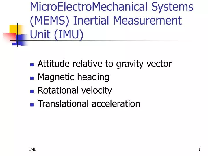 microelectromechanical systems mems inertial measurement unit imu