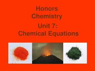 Unit 7: Chemical Equations