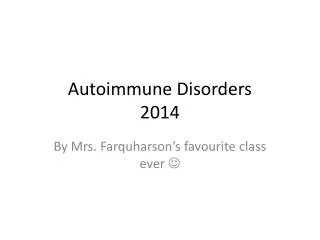 Autoimmune Disorders 2014