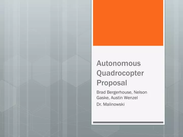 autonomous quadrocopter proposal