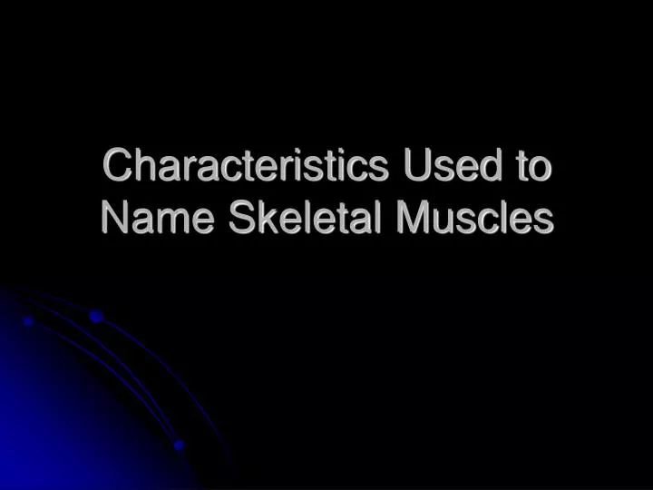characteristics used to name skeletal muscles
