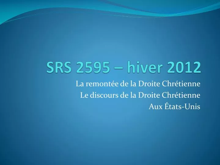 srs 2595 hiver 2012