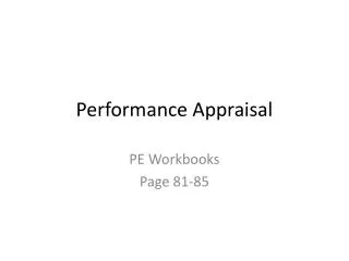 Performance Appraisal