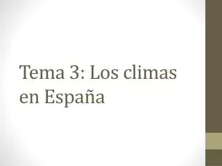tema 3 los climas en espa a