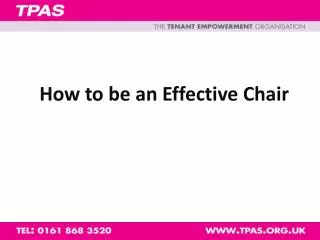How to be an Effective Chair