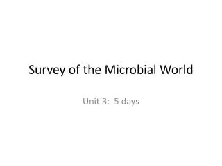 Survey of the Microbial World