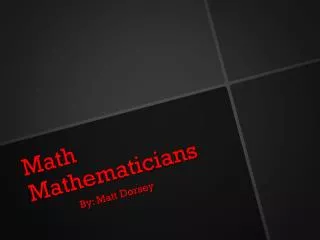Math Mathematicians