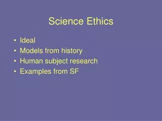 Science Ethics