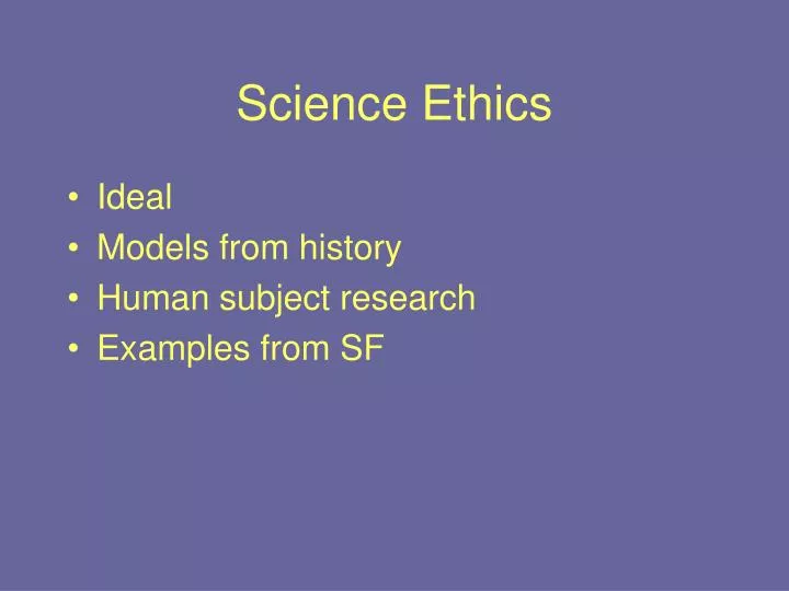 science ethics