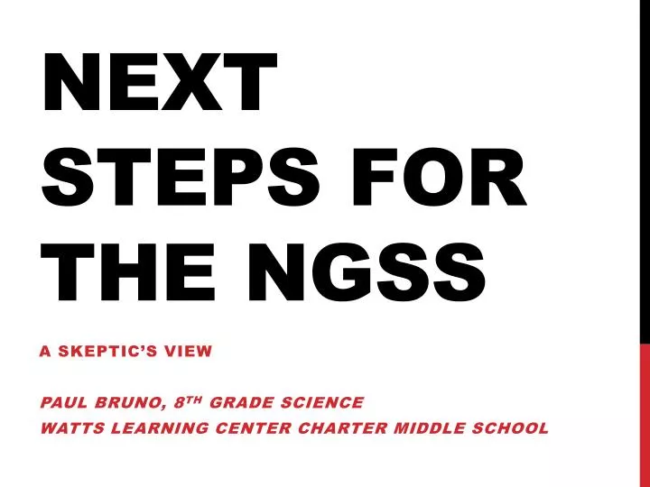 next steps for the ngss