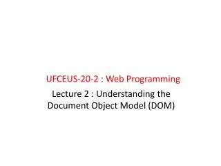 UFCEUS-20-2 : Web Programming
