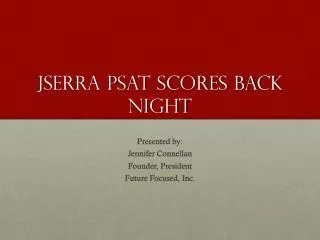 JSerra PSAT Scores Back Night