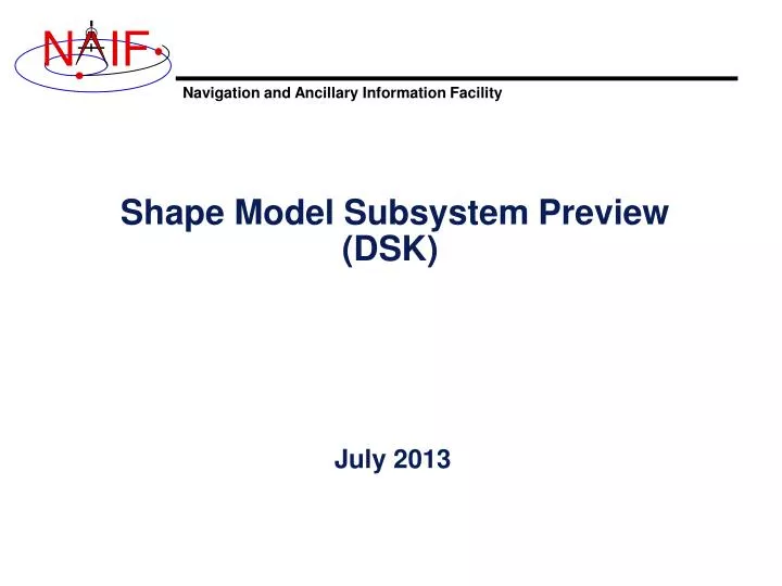 shape model subsystem preview dsk