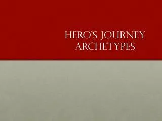 hero s journey archetypes