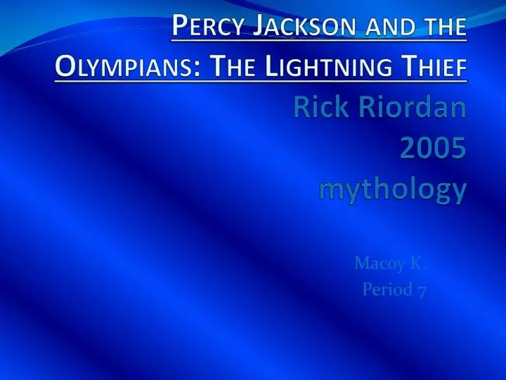 percy jackson and the olympians the lightning thief rick riordan 2005 mythology