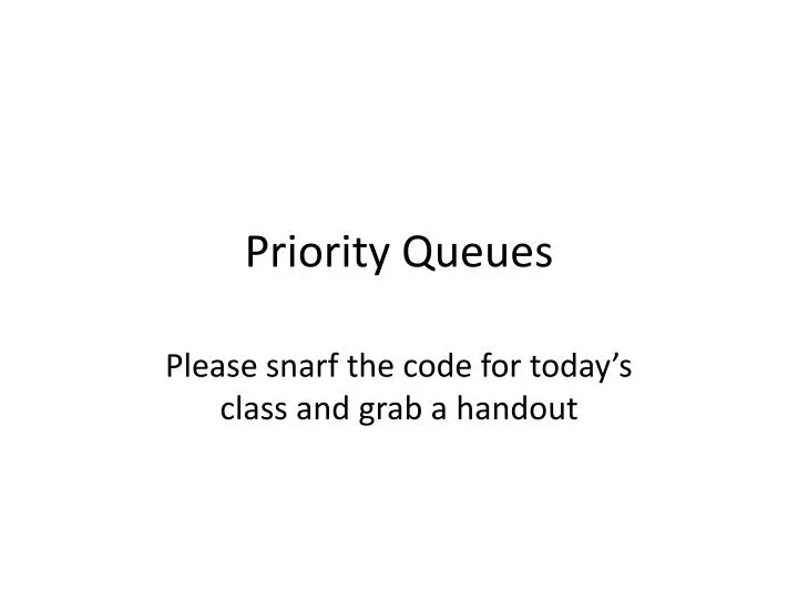 priority queues