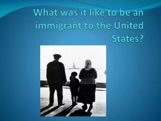 What was it like to be an immigrant to the United States?