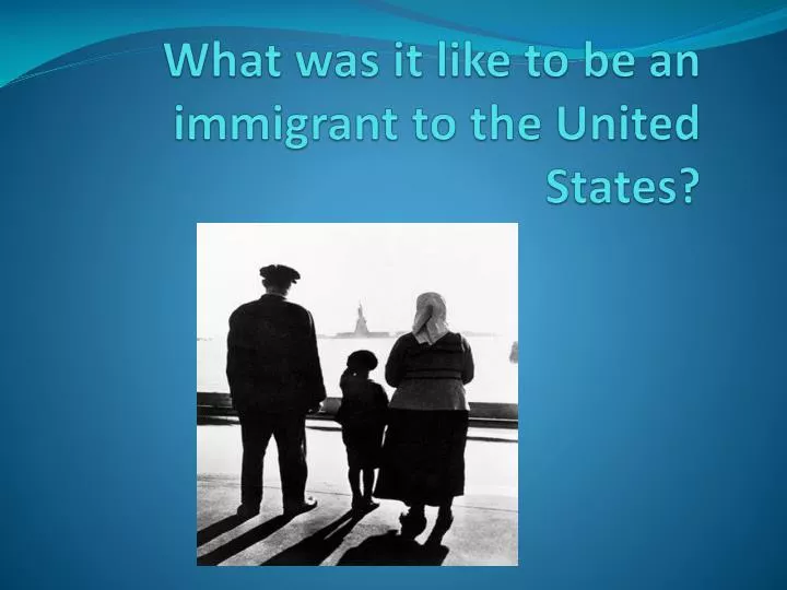 what was it like to be an immigrant to the united states