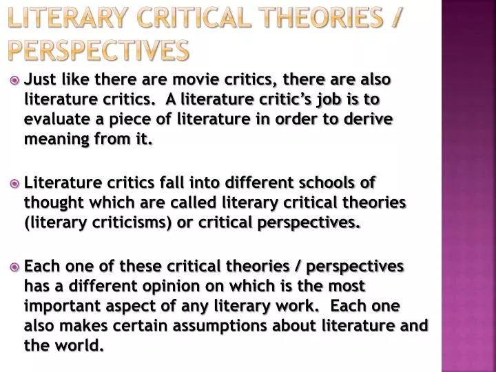 literary critical theories perspectives