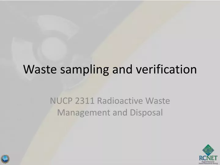 waste sampling and verification