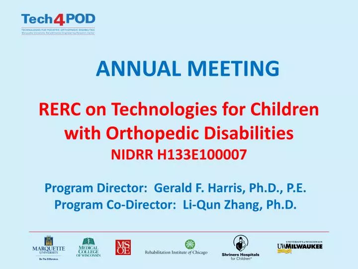 annual meeting rerc on technologies for children with orthopedic disabilities nidrr h133e100007