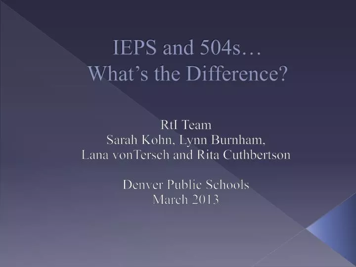 ieps and 504s what s the difference