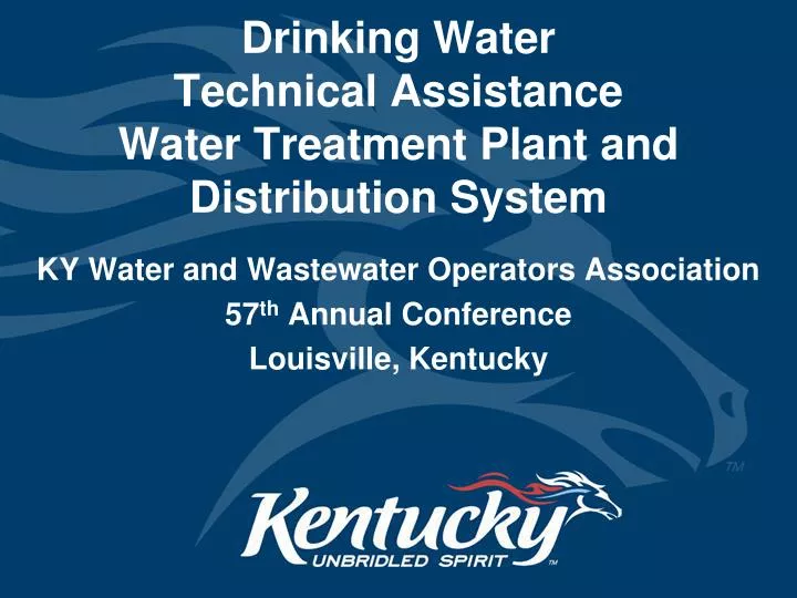 drinking water technical assistance water treatment plant and distribution system