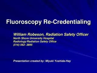 Fluoroscopy Re-Credentialing