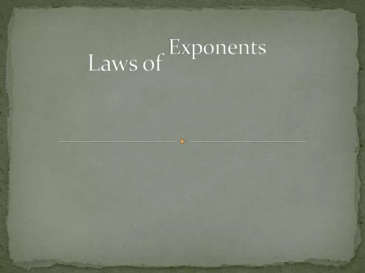 laws of exponents