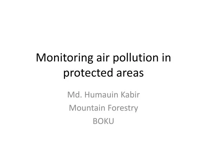 monitoring air pollution in protected areas
