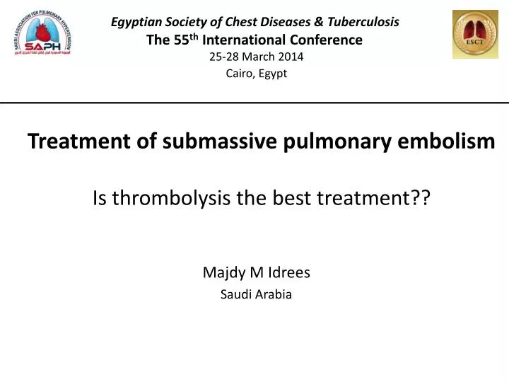 treatment of submassive pulmonary embolism is thrombolysis the best treatment