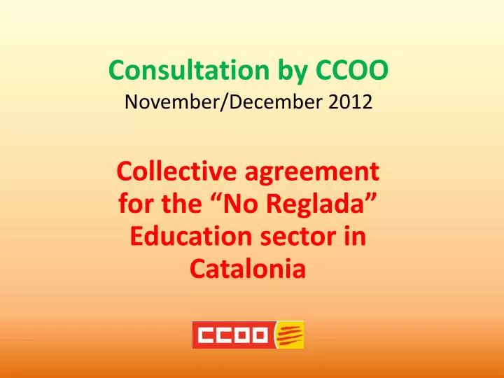 consultation by ccoo n ovember december 2012
