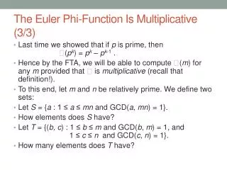 The Euler Phi-Function Is Multiplicative (3/3)