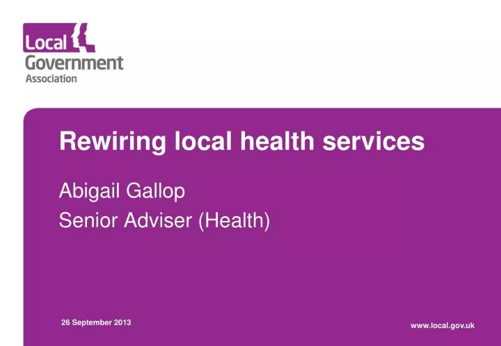 rewiring local health services